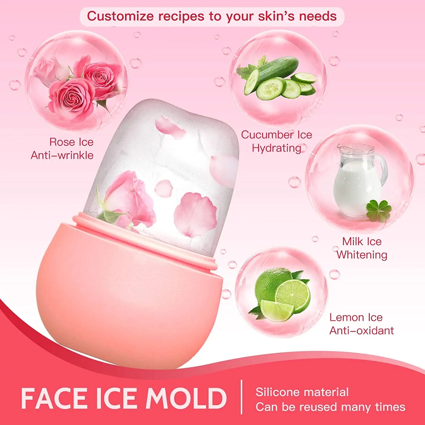 Ice roller for face with cleaning mat